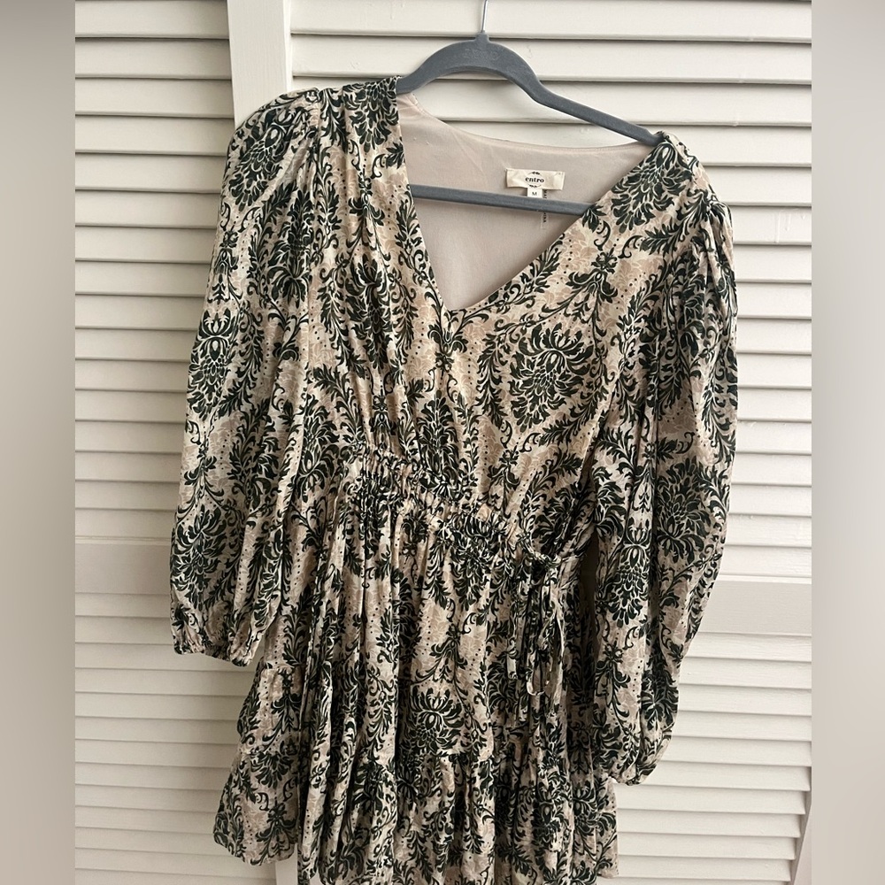 Patterned Green Dress